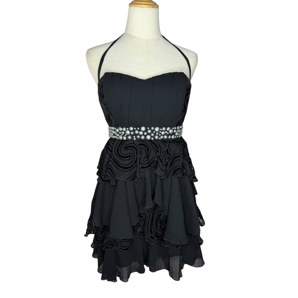 Bebe Y2K Strappless Sweet Heart Neckline Studded Ruffled Size Medium Whimsygoth